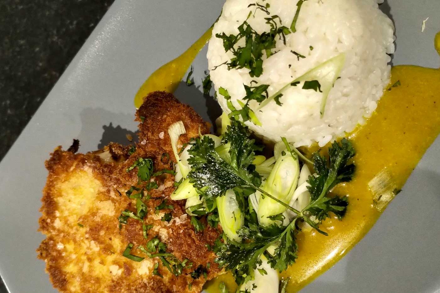 Cauliflower Katsu Curry with Sticky Rice