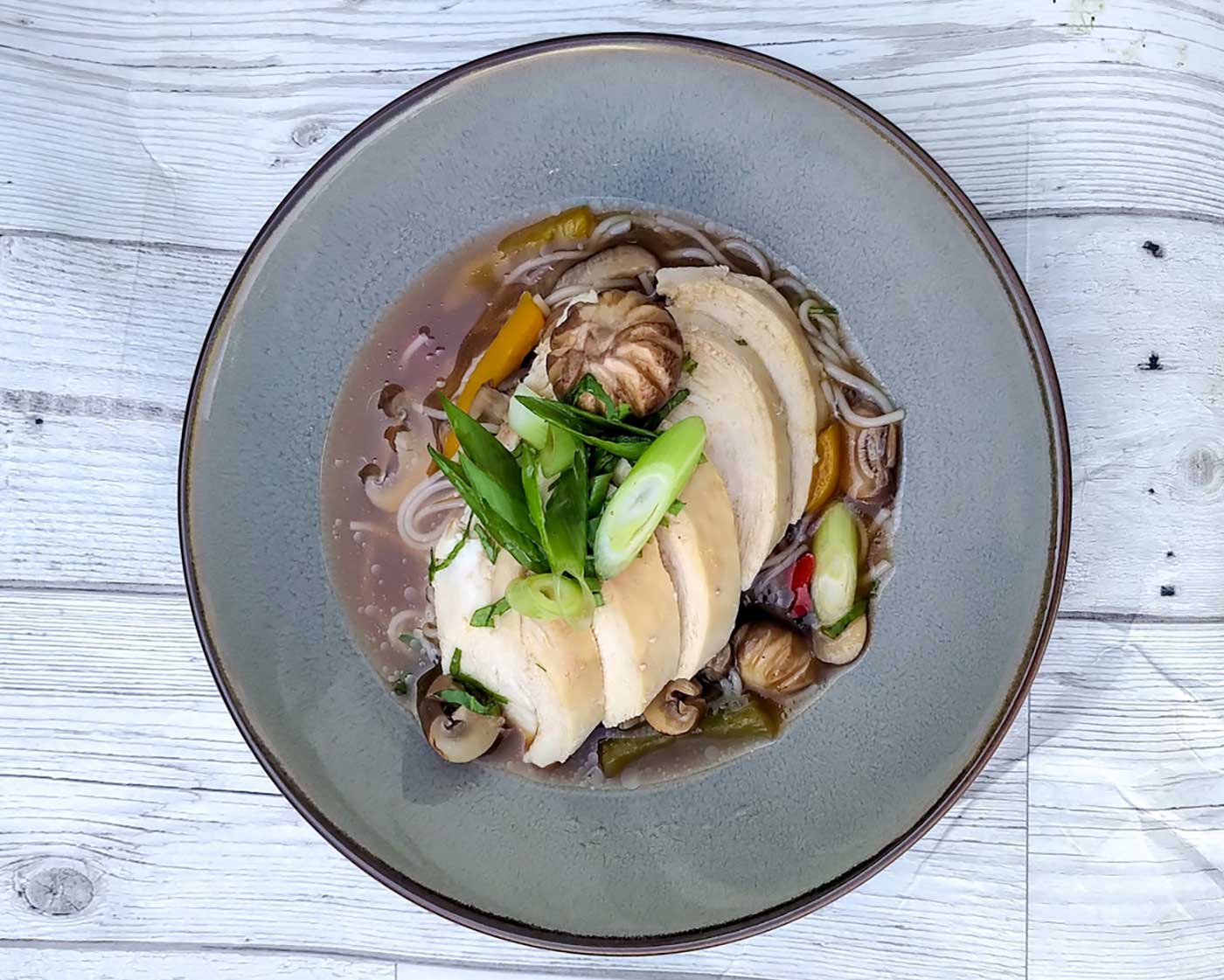 Chicken, Shiitake Mushroom, and Glass Noodle Soup